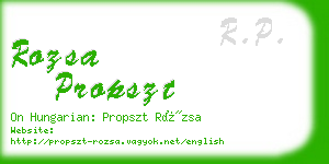 rozsa propszt business card